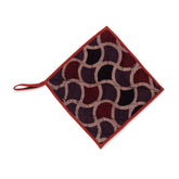Pot Holder Set of 2, Brown & Madder Red - Eyaas